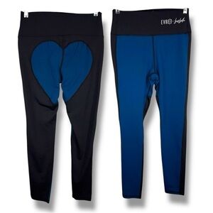 Medium Evree Barbella Teal Blue Leggings Athletic Activewear Stretch Compression